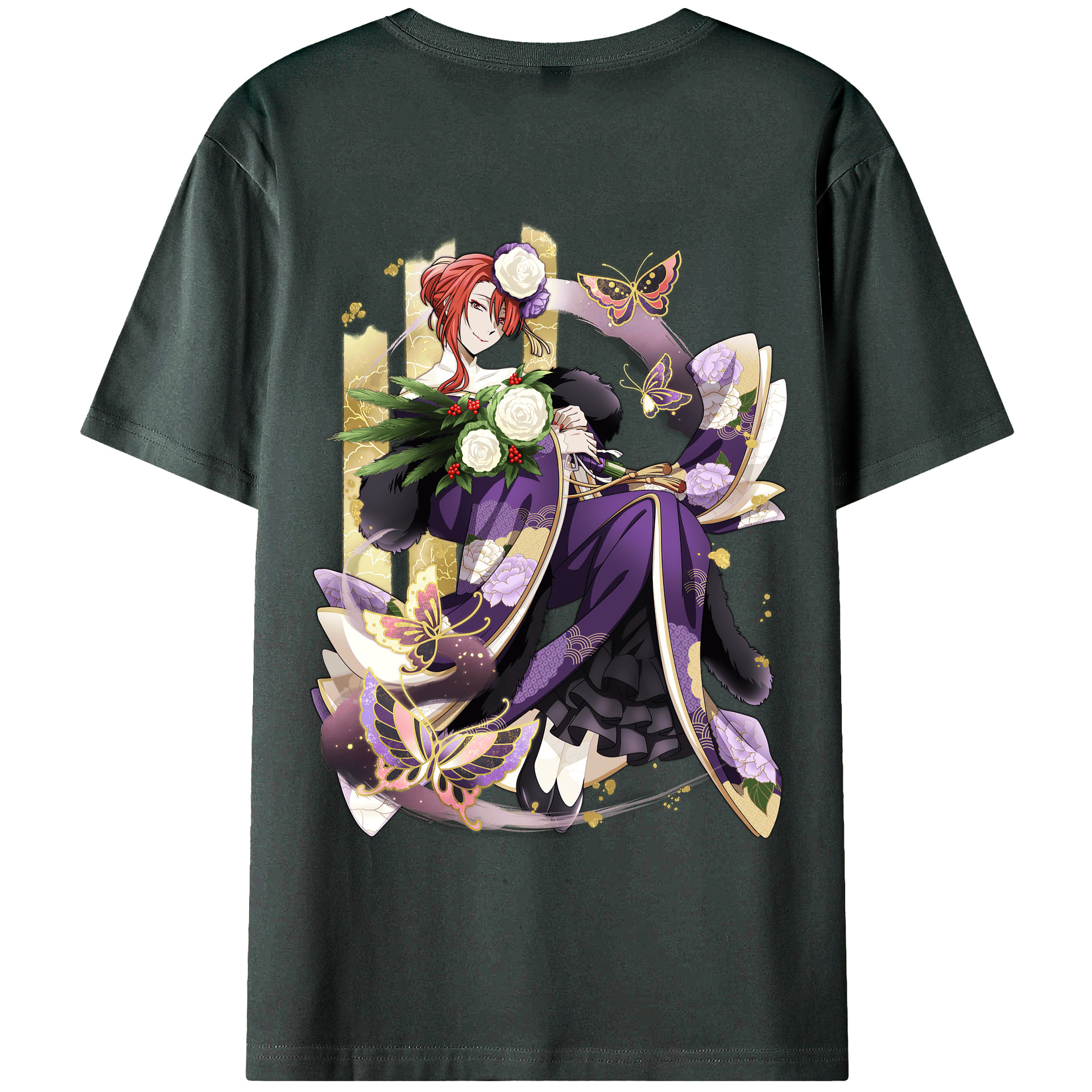 （画像用） 文豪ストレイドッグス Bungo Stray Dogs 綿100％ メンズ半袖Tシャツ（バックプリント） 通気性